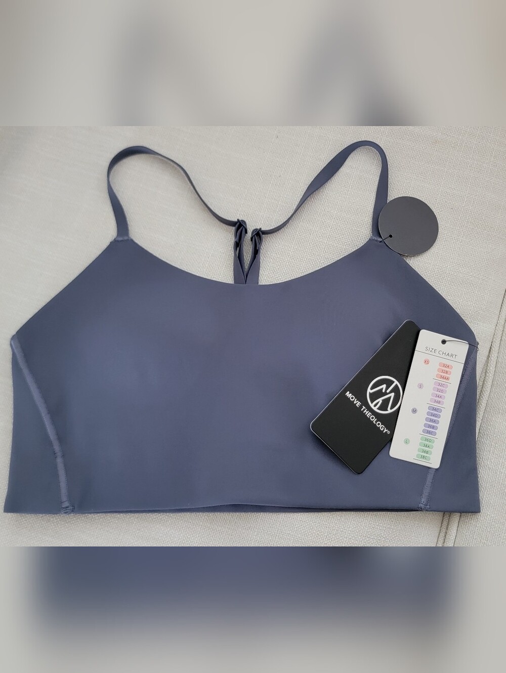 NWT Women's Move Theology Orion Sports Bra in Slate Gray M